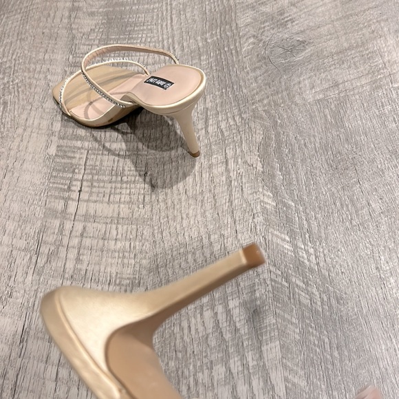 Thin Strappy Satin Slide on Heel - Picture 6 of 6